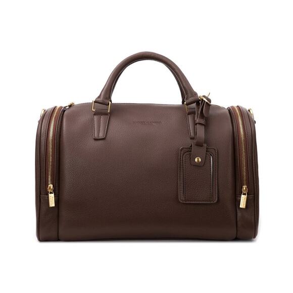 Brandon Blackwood  Medium Duffle Bag in Brown Grain Leather with Brass H… - Picture 1 of 5